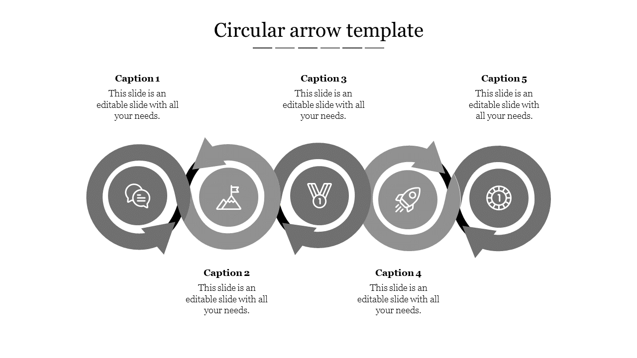 Free - Creative Circular Arrow Template Slide Diagram